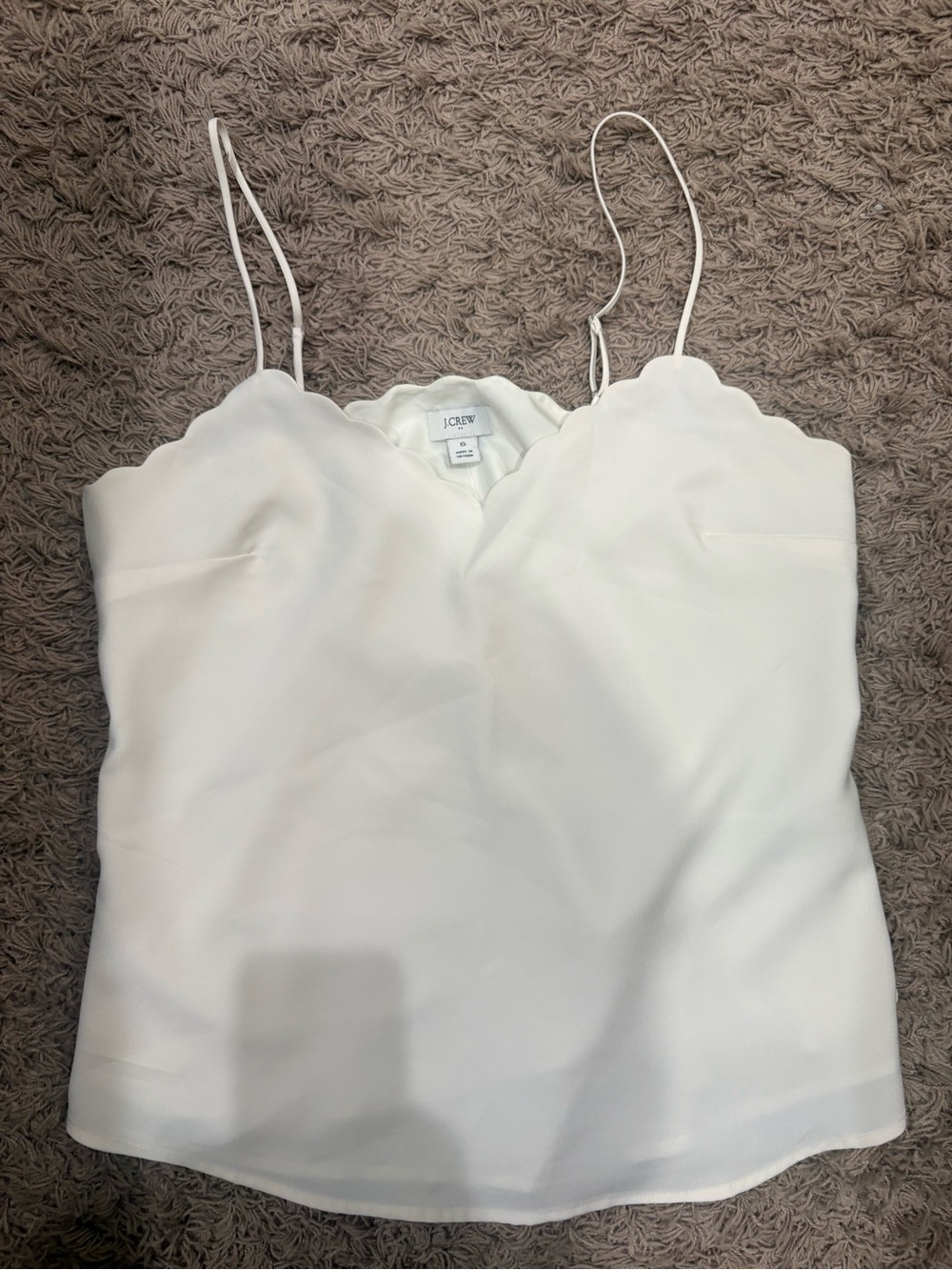 J. Crew Cream Scallop-Edge Camisole